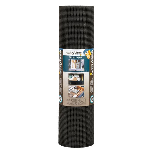 Duck Brand Select Grip Easy Liner Shelf and Drawer Liner, Non-Adhesive, 20-Inch x 24-Feet, Black