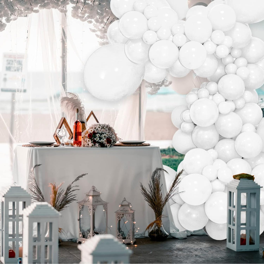 White Balloons - 110 Pcs Mini 5-Inch Latex Balloons for Weddings, Birthdays & Baby Showers