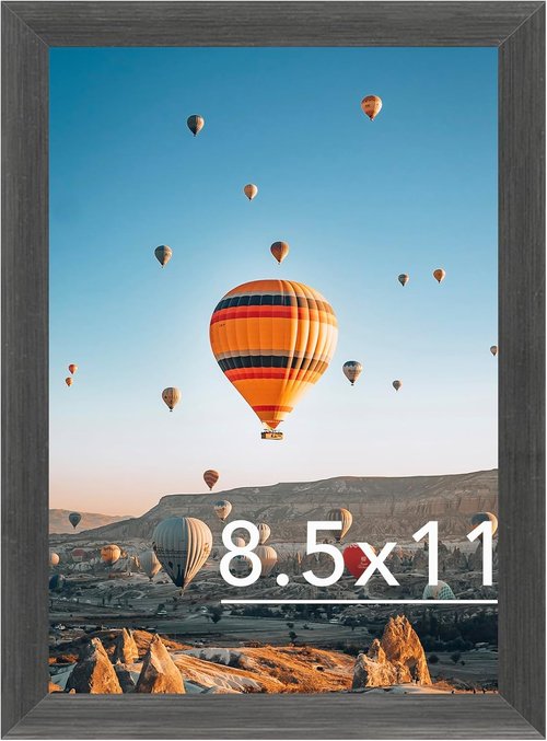JCJMY 8.5x11 Inch Picture Frame - Silver Gray for Certificates & Photos | Shatter Resistant Plexiglass