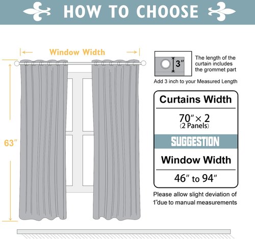 ChrisDowa Blackout Curtains - Extra Wide Thermal Insulated Room Darkening Panels (Black, 70 x 63 Inch)