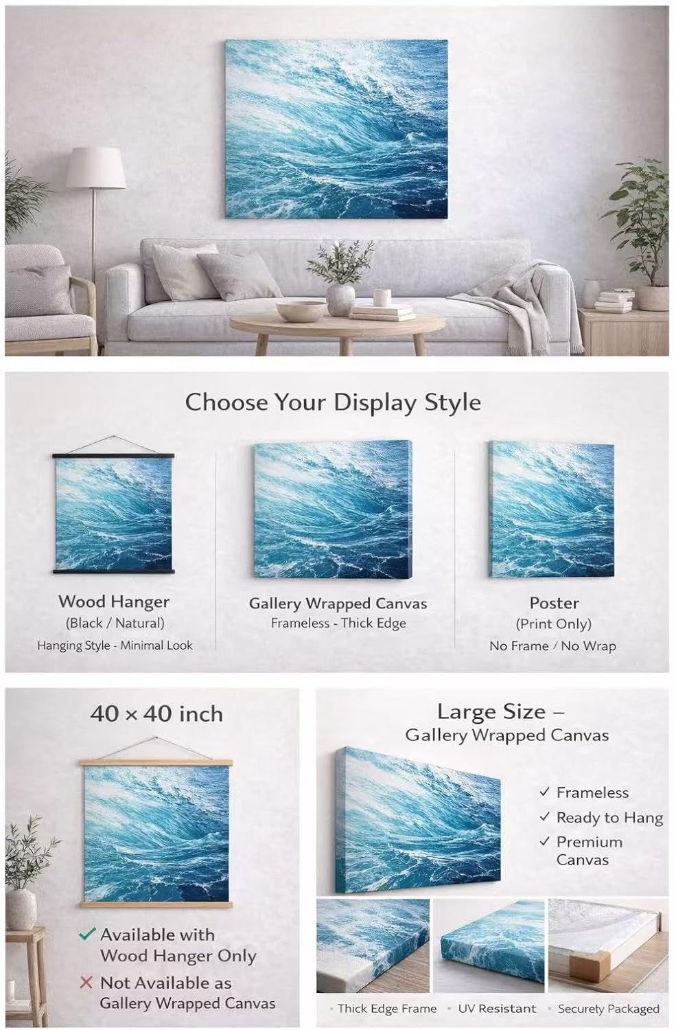 ZXDZSM Custom Canvas Poster - Personalized Photo Wall Art Print (Unframed, 18" x 24")