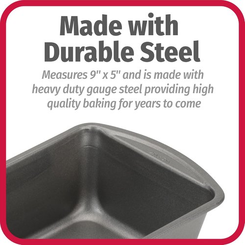 GoodCook Nonstick Loaf Pan - 9 x 5-Inch Heavy-Duty Steel Bakeware | Easy-Clean & Dishwasher Safe, Set of 2, Gray