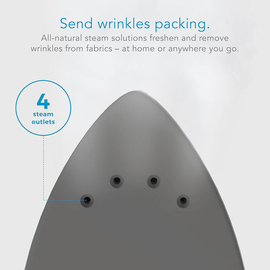 Steamfast Mini Steam Iron - Portable Non-Stick Sole Plate | 45-Second Heat-Up, Foldable Handle, White