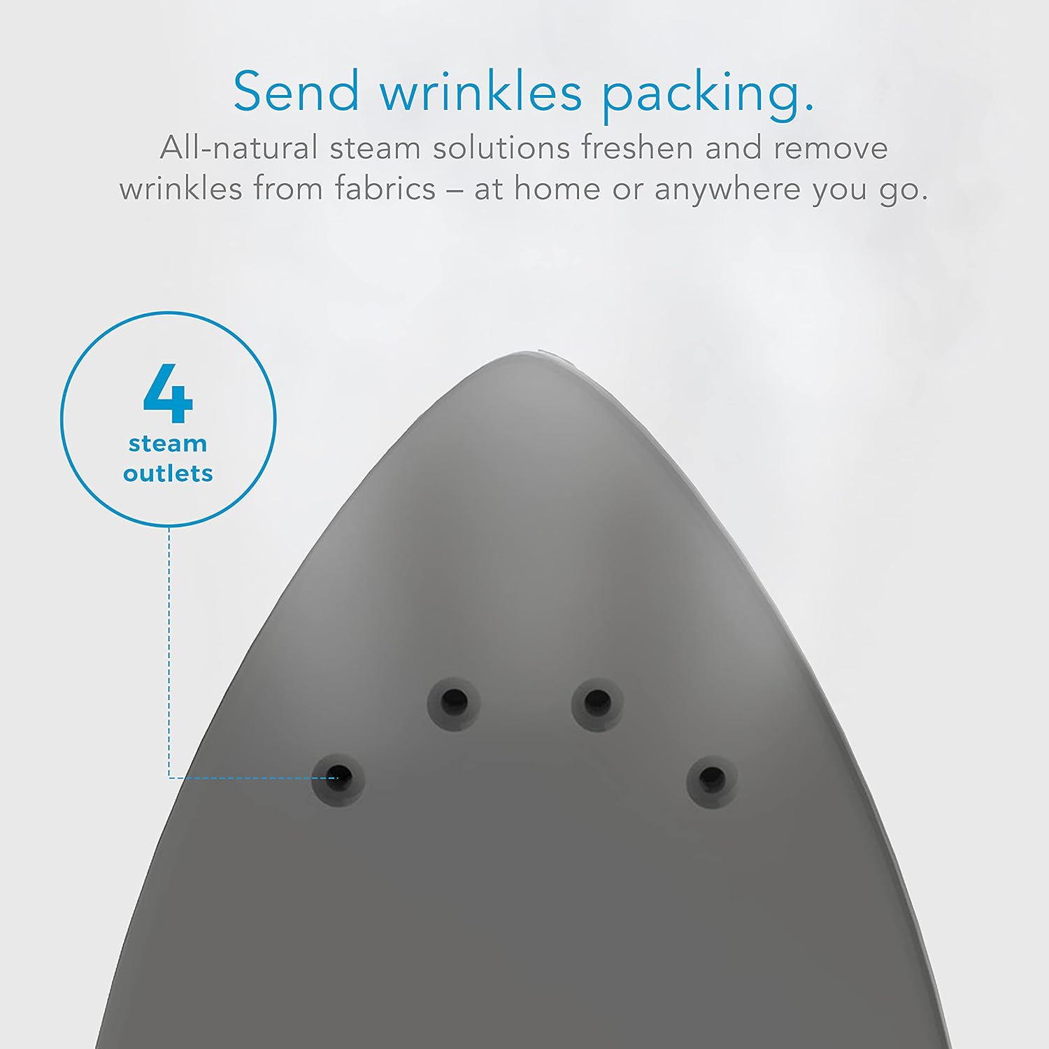 Steamfast Mini Steam Iron - Portable Non-Stick Sole Plate | 45-Second Heat-Up, Foldable Handle, White