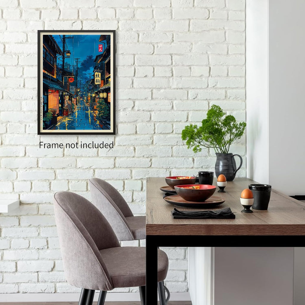 Podafu Wall Art Poster - Japanese Tokyo Tea House Canvas Print | 12x16in Unframed Bedroom Decor
