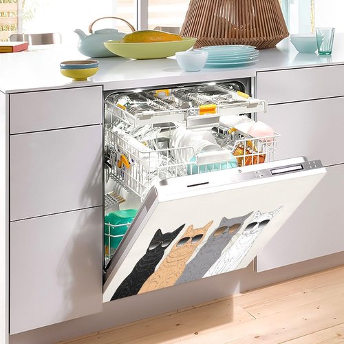 Cat Print Dishwasher Magnet Cover 23x26 inch,Decorative Dishwasher Magnet Cover Cat Pattern Refrigerator Magnetic Sticker Cover