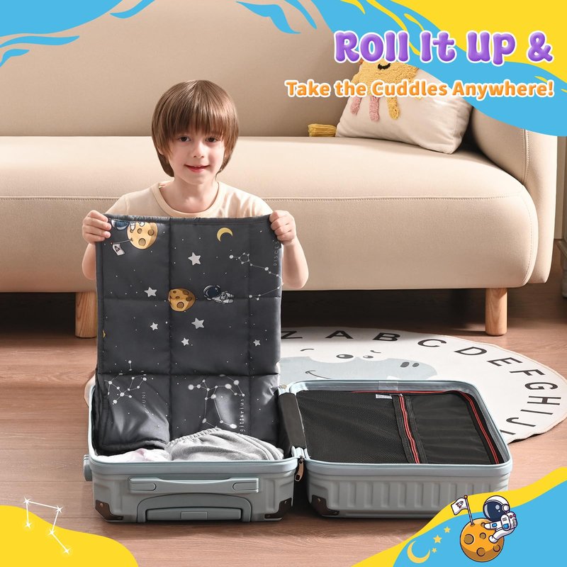 anfie Weighted Lap Pad 2 Pounds, Weighted Blanket (20"*30") Cooling Blanket for Sleeping,Weighted Throw Blanket for Travel Indoor Outdoor (Space Grey)