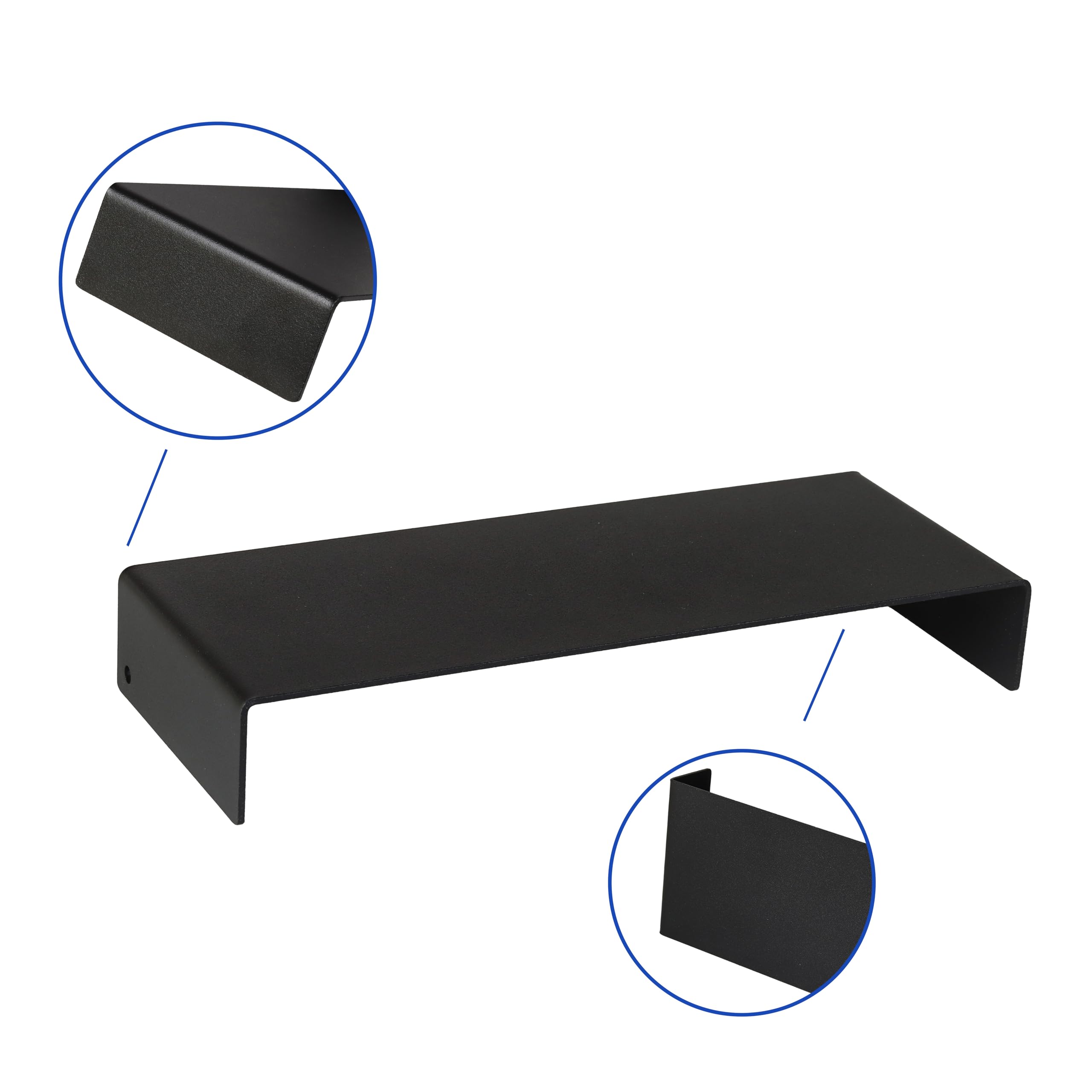 NEETBU Black Matte Metal Display Stand,8 Pcs 2 Set Display Risers, Metal Rectangular Display Shelf for Showcase, Dessert, Toys, Perfume (8Pcs-Black, L7“x8”x9)