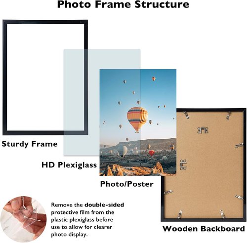 JCJMY 15x20 Picture Frame - Black Gallery Frame for Photos & Posters | Horizontal & Vertical Display