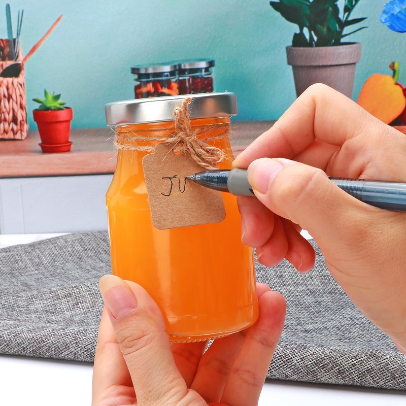 Woaiwo-q 16Pack 6oz Glass Milk Bottles, Glass Jars, Canning Jelly Jars with Silver Lids, Glass Yogert Jars, Clear Glass Milk Jars Ideal for Jam, Honey, Wedding Favors, Shower Favors