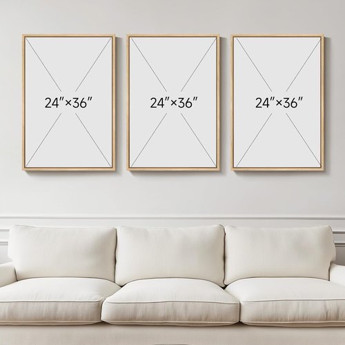 Boho Wall Art by Large 3D - Neutral Abstract Framed Artwork | 3-Piece Modern Geometric Set, 24x36 In