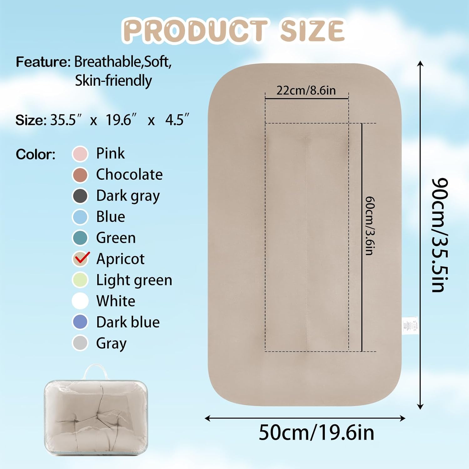 Baby Lounger - Bionic Design for Newborns | Soft Organic Cotton, Breathable for Infants 0-18 Months (Cream Grey)