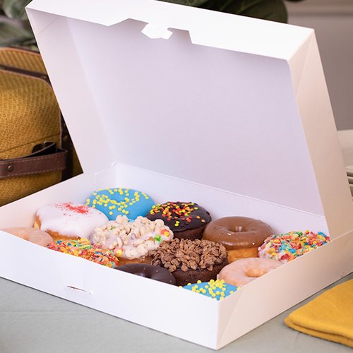 SCT Donut Boxes, 15 x 11.5 x 2.25, White, Paper, 100/Carton