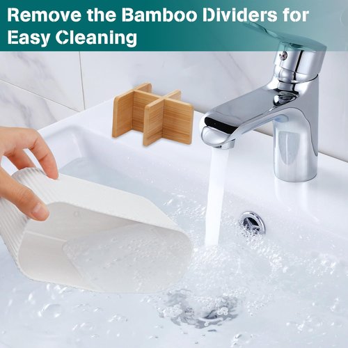 GFWARE Bamboo Toothbrush Holder - Stylish Organizer for Electric & Kids Toothbrushes | White Finish
