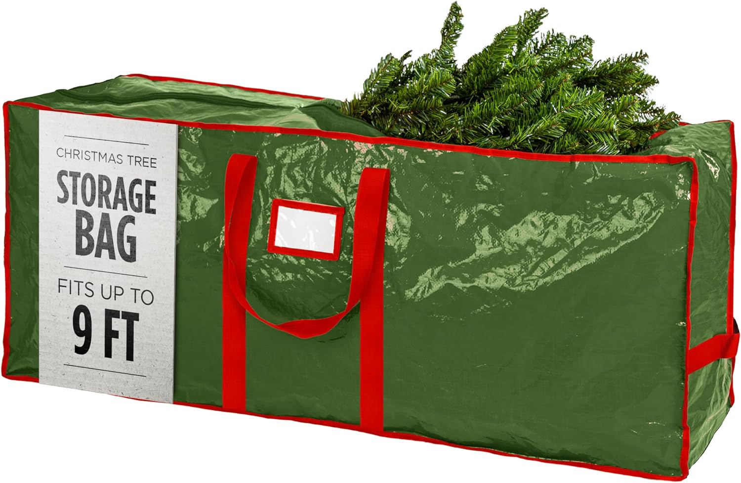 Regine Switzerland Christmas Tree Storage Bag - Durable Waterproof Zippered Bag for 9-Foot Trees | Protects Against Dust and Moisture (Green)