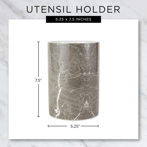 DII Kitchen Accessories Collection Ceramic, Utensil Holder, Black Marble