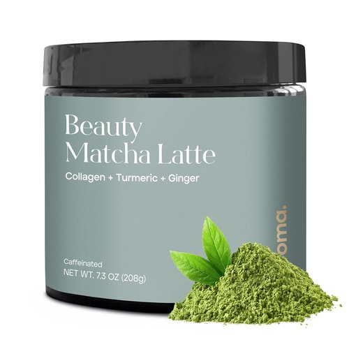 Kroma’s Beauty Matcha Latte Powder 7.18 Oz, 204g, 24 Servings – Collagen Ceremonial Grade Matcha Green Tea with Protein for Glowing Skin & Hair Support w/ Bovine Collagen, Ginger & Turmeric - Premium Matcha Powder w/ Adaptogenic Mushrooms