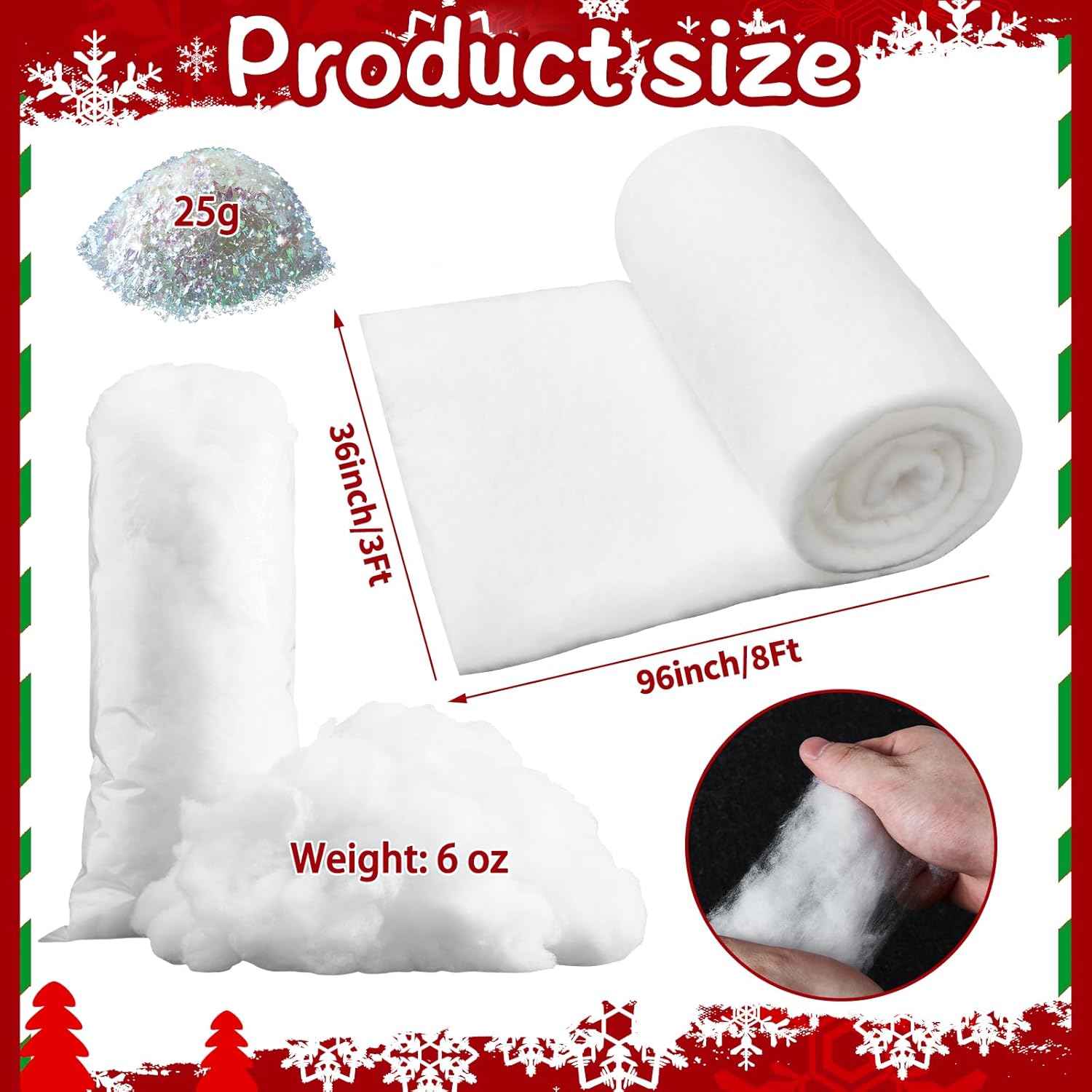 Skiennix Christmas Fake Snow - Soft Fluffy Snowflakes for Winter Wonderland | 3-Piece Set