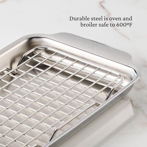 Hestan OvenBond Provisions - Mini-Eighth Sheet Pan & Rack Set | Tri-Ply Stainless Steel (6 x 9")