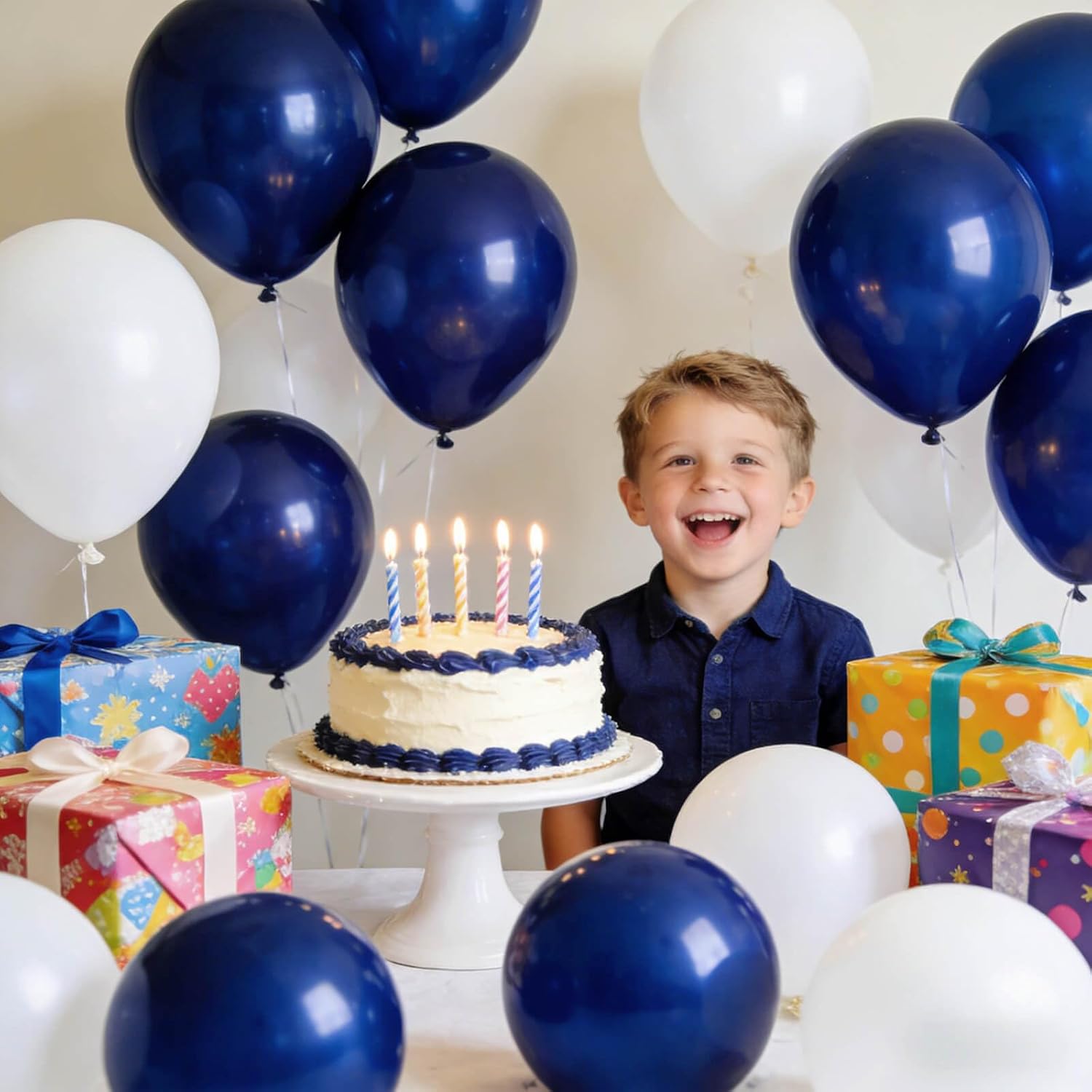 Navy Blue Latex Balloons by [Brand Name] - 12 Inch, 110pcs for Birthday Parties & Baby Showers