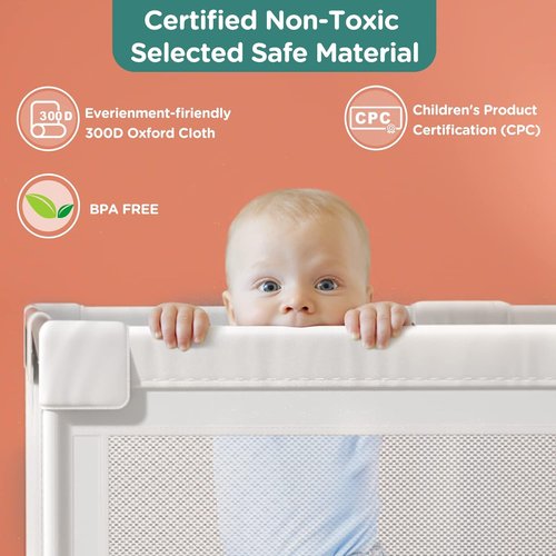 Cherrysea Baby Playpen - Large Anti-Fall Safety Play Center with Gate & 30 Ocean Balls | Toddler Play Area