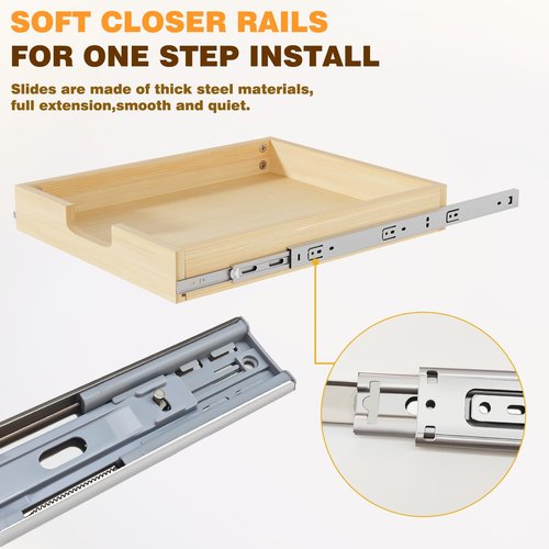 Grehitk Pullout Cabinet Organizer, 11''W×21''D×3''H Slide Out Shelves for Kitchen Cabinets, Pull out Drawers for Kitchen Cabinets, Pantry, Bathroom, & Storage Organization