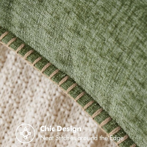 MIULEE Couch Throw Pillow Covers - Pack of 2 Sage Green Chenille 18x18 Inch Decorative Covers for Living Room