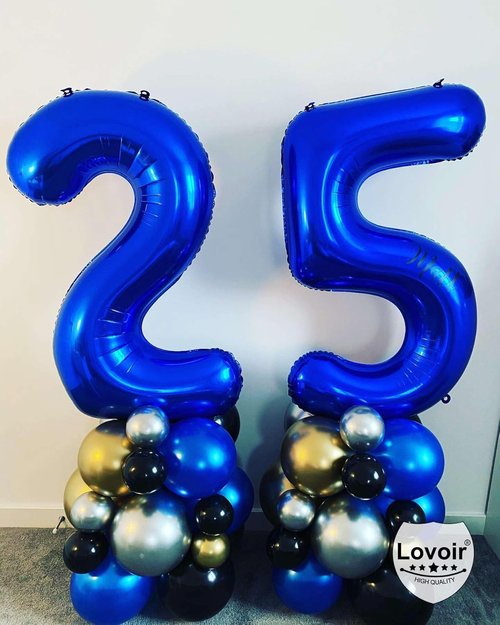 28 Number Balloons by [Brand Name] - 40 Inch Navy Blue Foil Mylar Helium Balloons for Birthday & Anniversary Celebrations