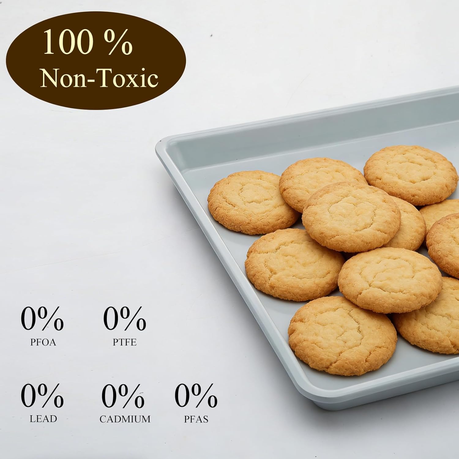 Skiennix Ceramic Baking Sheet - Non-Stick & Non-Toxic Oven Tray | 14x9 Inch, 2.2mm Thick Aluminum