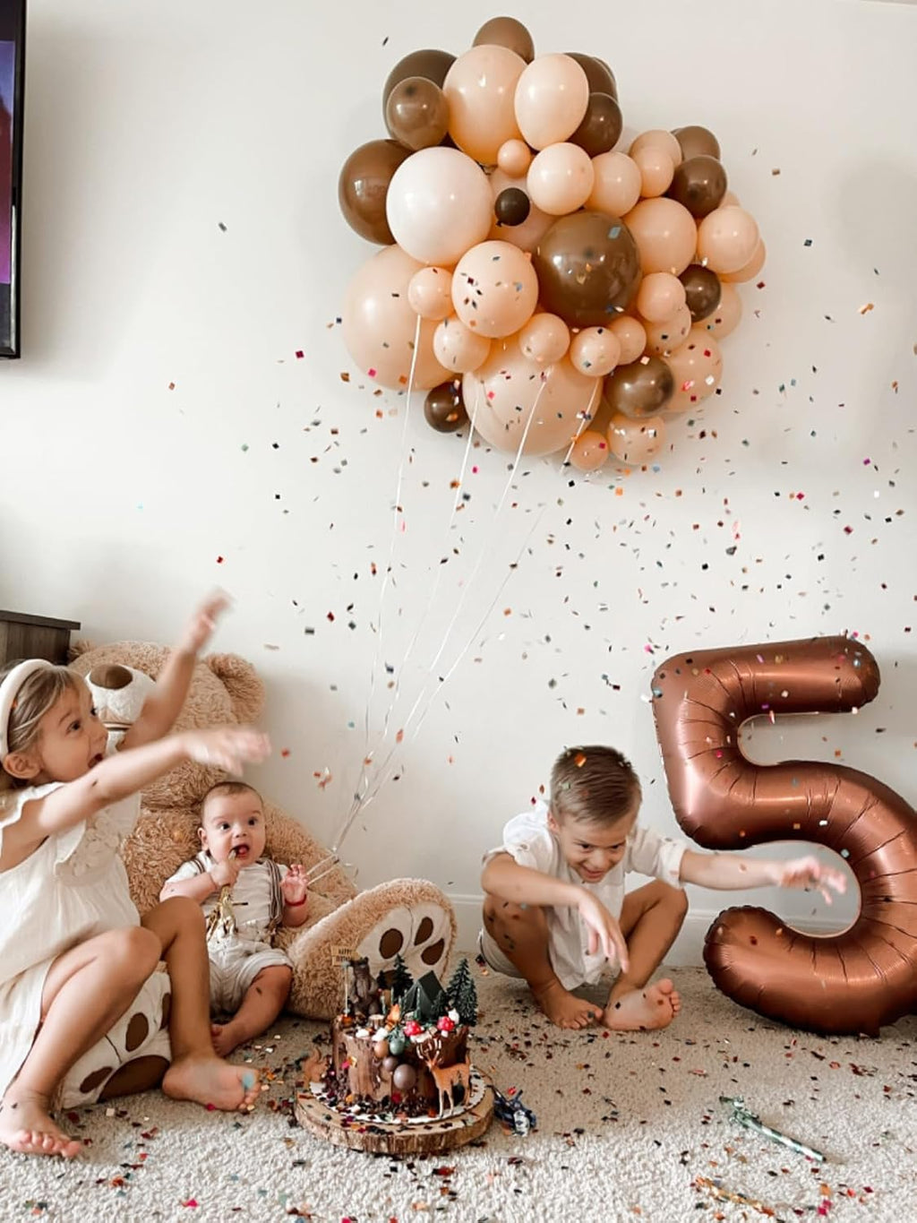 Number Balloons | 40-Inch Coffee Brown Balloon for 1st Birthday Party Decorations