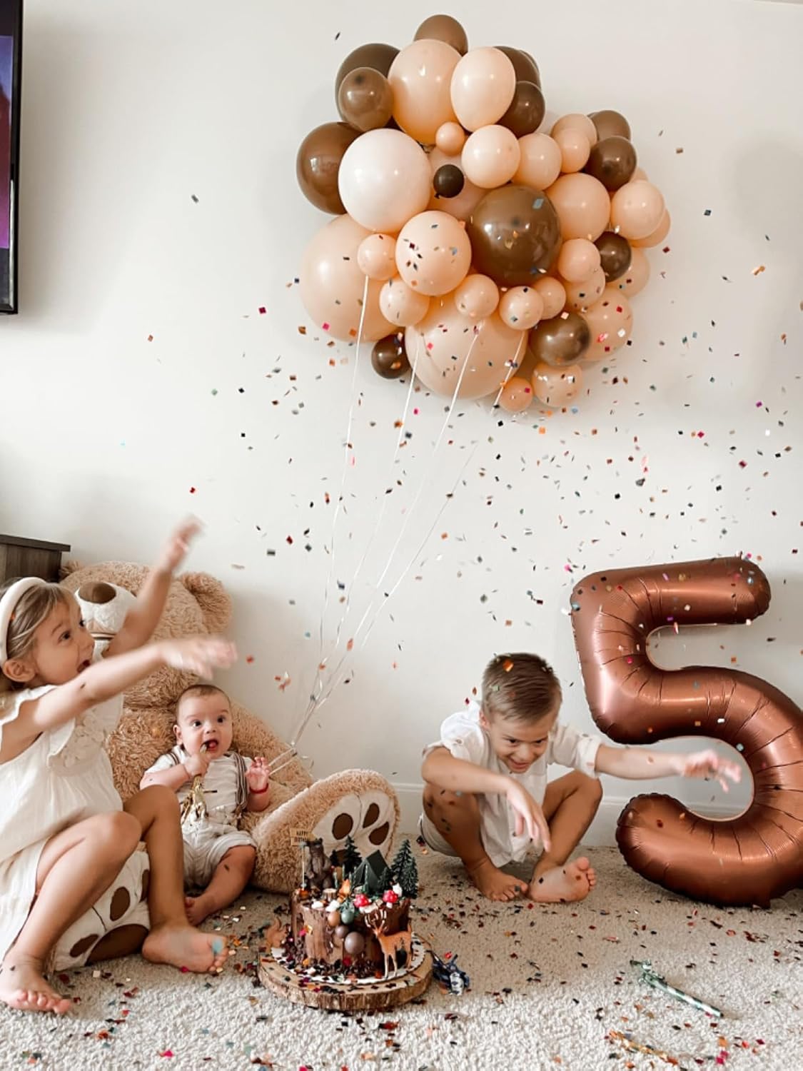 Number Balloons | 40-Inch Coffee Brown Balloon for 1st Birthday Party Decorations