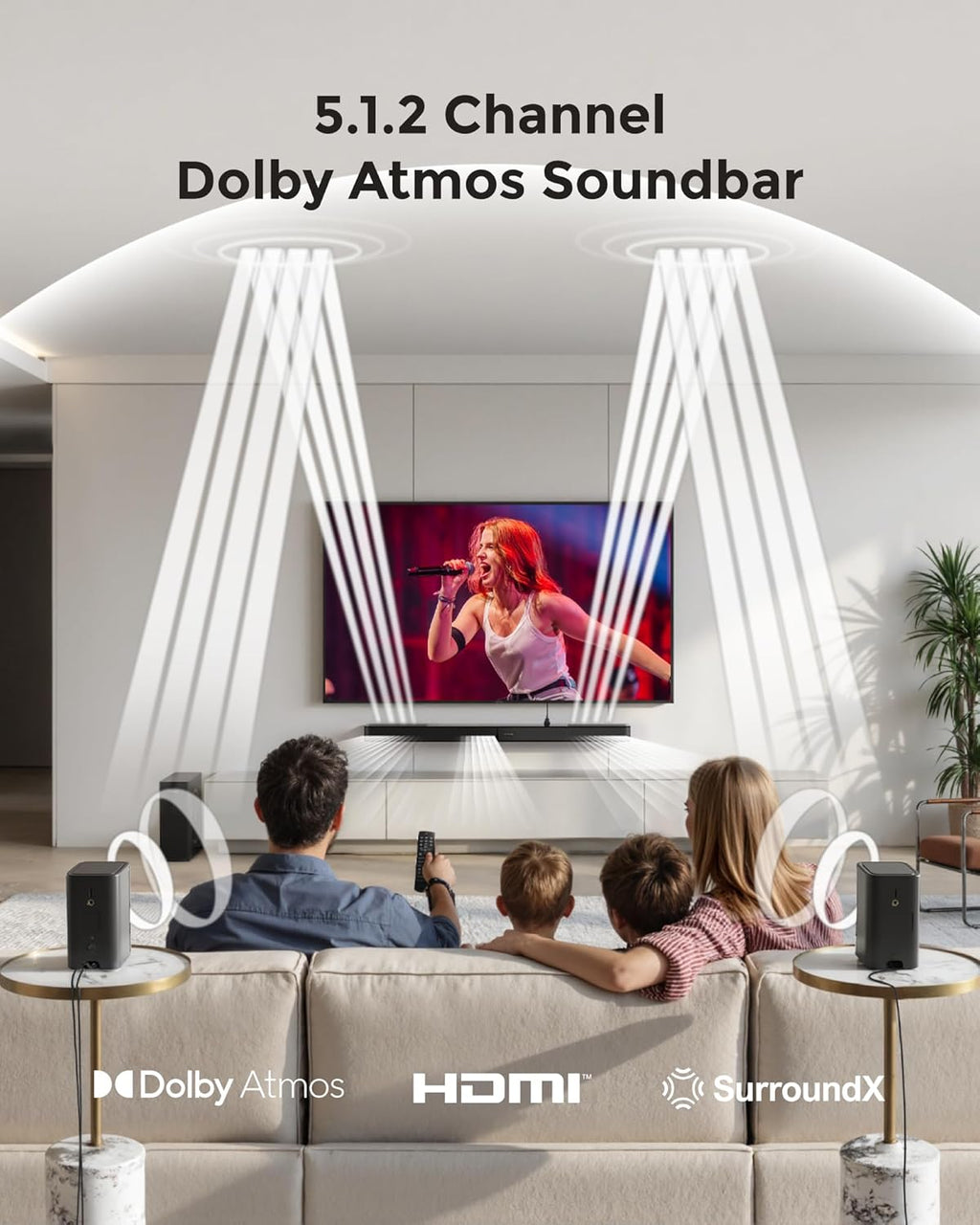 ULTIMEA 5.1.2ch Sound Bar - Dolby Atmos Surround Sound System for Smart TV | HDMI eARC, BT 5.4, 2025 Model