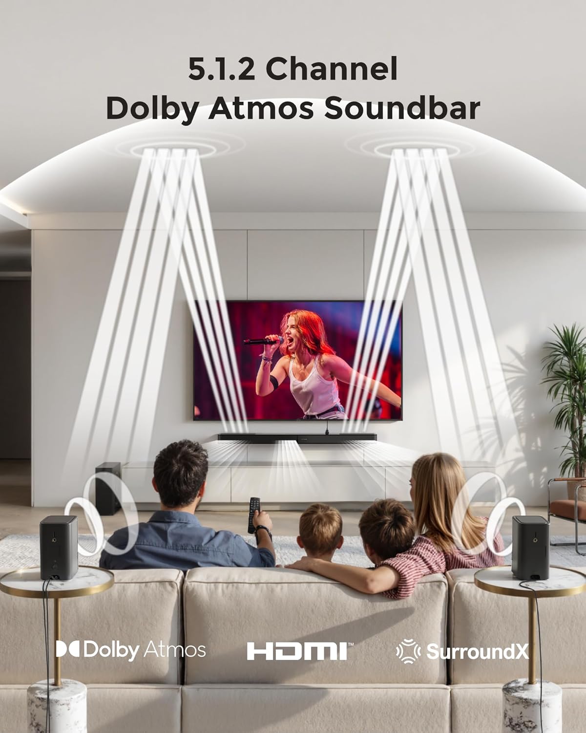 ULTIMEA 5.1.2ch Sound Bar - Dolby Atmos Surround Sound System for Smart TV | HDMI eARC, BT 5.4, 2025 Model