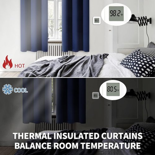 BGment Blackout Curtains - Navy Blue Thermal Insulated Drapes for Kids' Room | Set of 2 Panels, 42 x 63 Inch