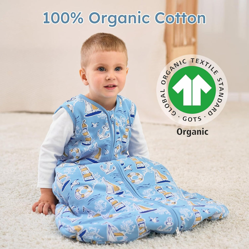 Yoofoss Baby Sleep Sack | 1.5 Tog Organic Cotton Wearable Blanket for Infants 0-6 Months
