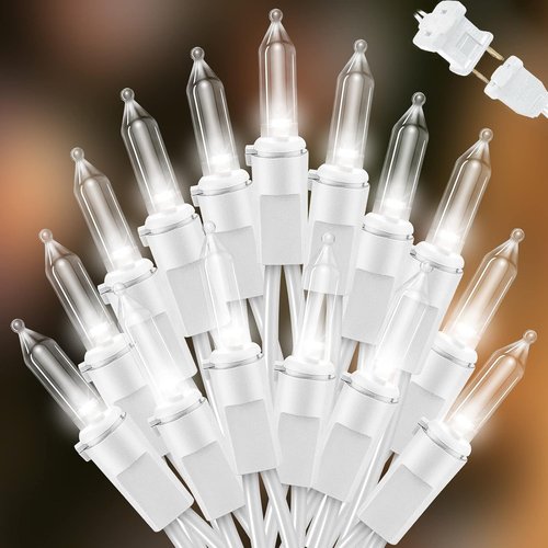 LAMPHOME 21.6FT Mini LED String Lights - White Indoor/Outdoor Christmas Decor for Parties & Weddings