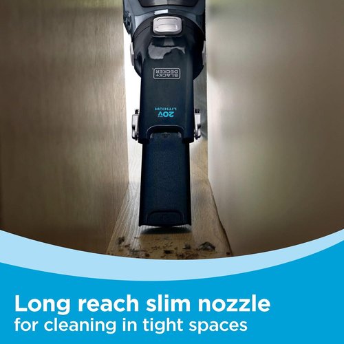 BLACK+DECKER 20V Cordless Hand Vacuum - Powerful Suction with Extendable Crevice Tool & Flip-Up Brush