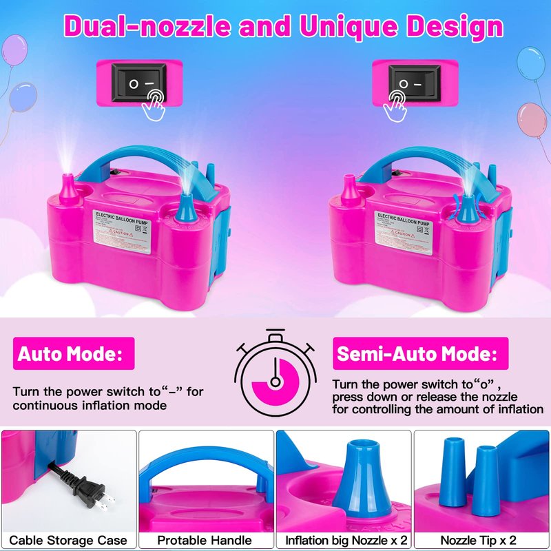 Toosci Balloon Arch Kit and Metal Balloon Column Stand and Electric Balloon Pump, Adjustable Balloon Stands for Floor with Water bags, Balloon Kit for Wedding Birthday Party Supplies Decoration