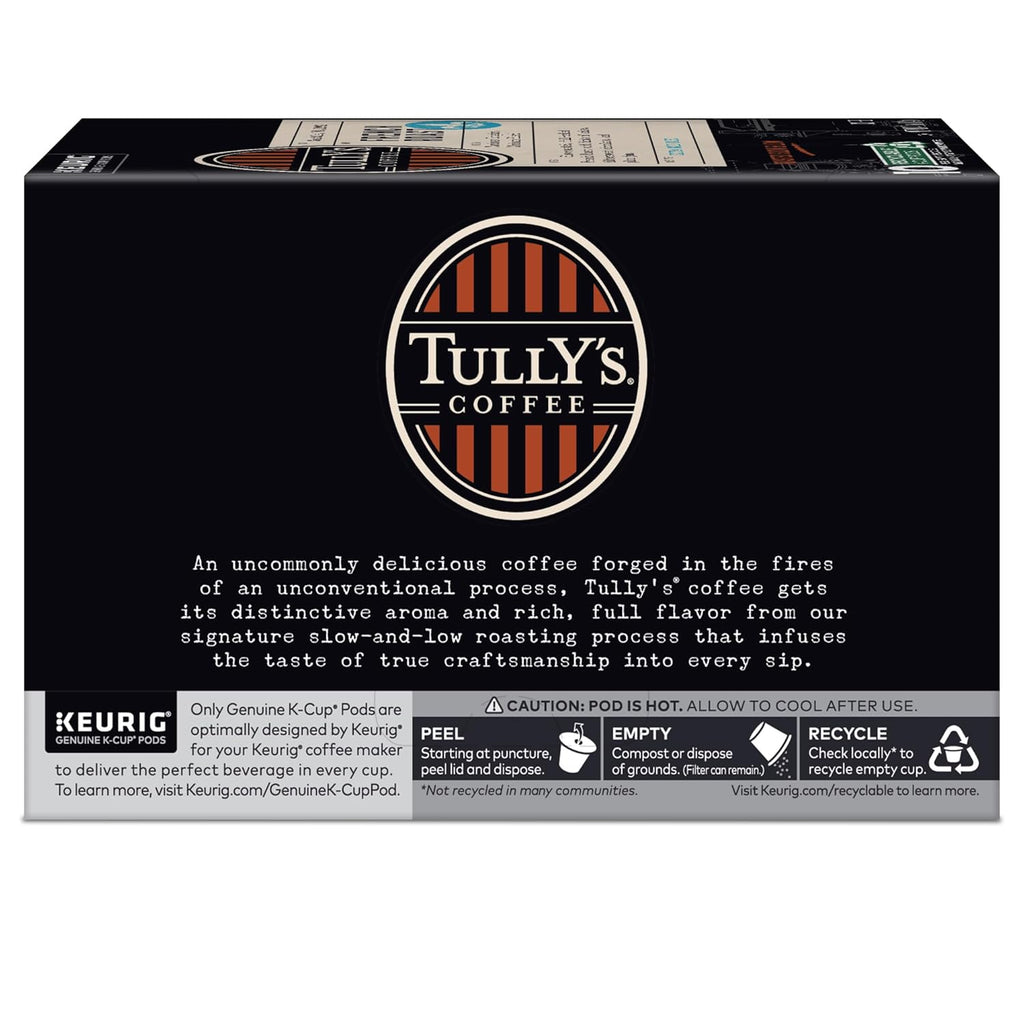 Tully's Coffee French Roast K-Cup Pods - Dark Roast Coffee, 60 Count (6 Packs of 10)