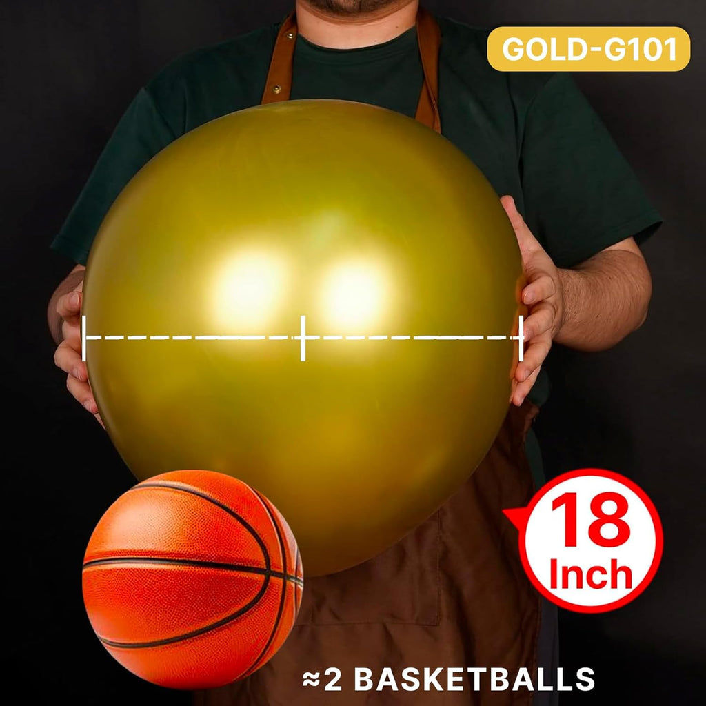 PartyWoo Gold Balloons - 20pcs 18 Inch Gold Latex Helium Balloons for Celebrations & Events