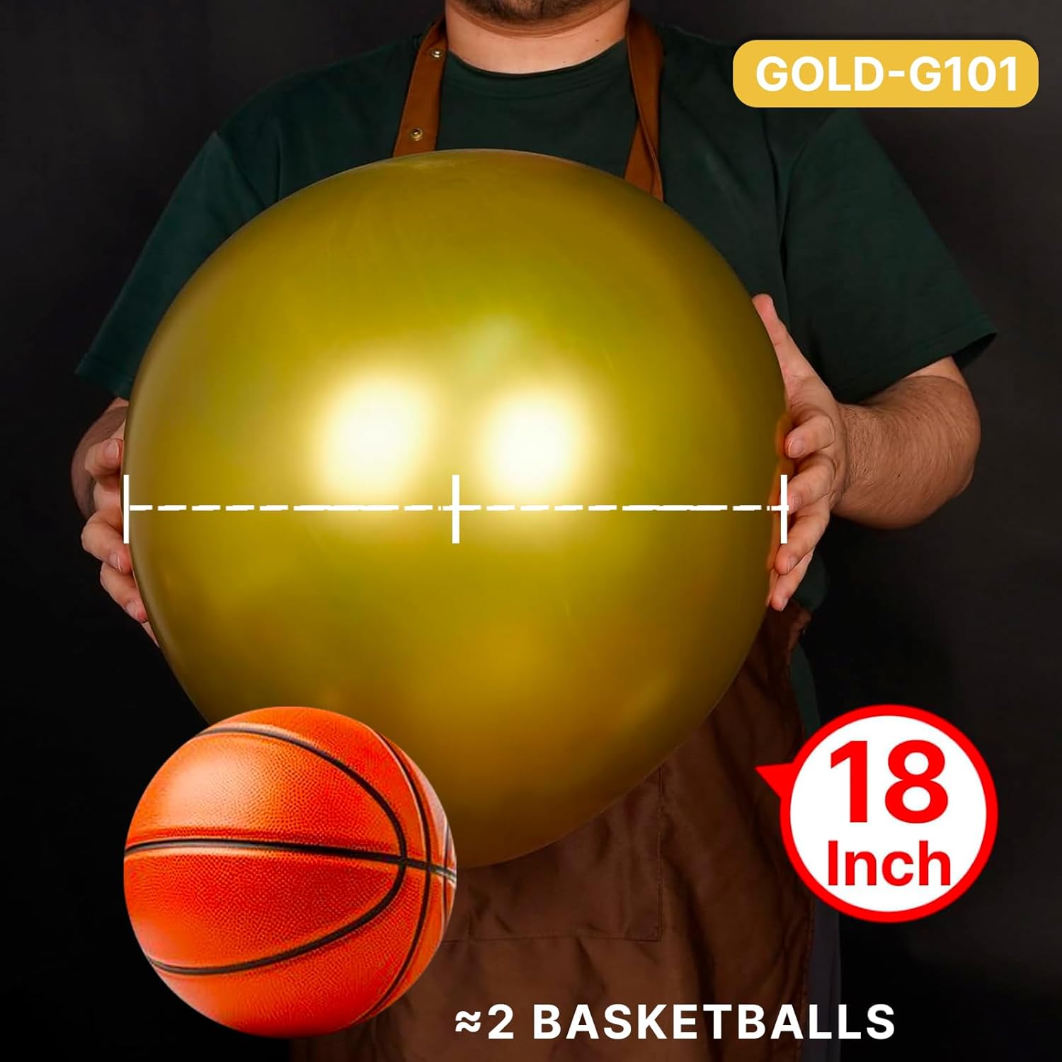 PartyWoo Gold Balloons - 20pcs 18 Inch Gold Latex Helium Balloons for Celebrations & Events