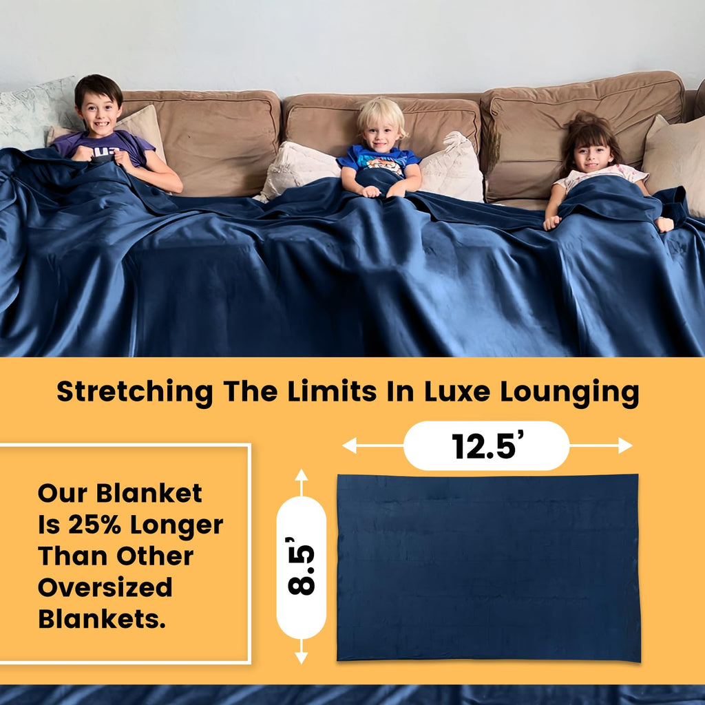 HomeSmart Products Oversized Blanket – 12.5x8.5 Feet - Giant Family Blanket, Huge Throw for Multiple People, Soft & Cozy