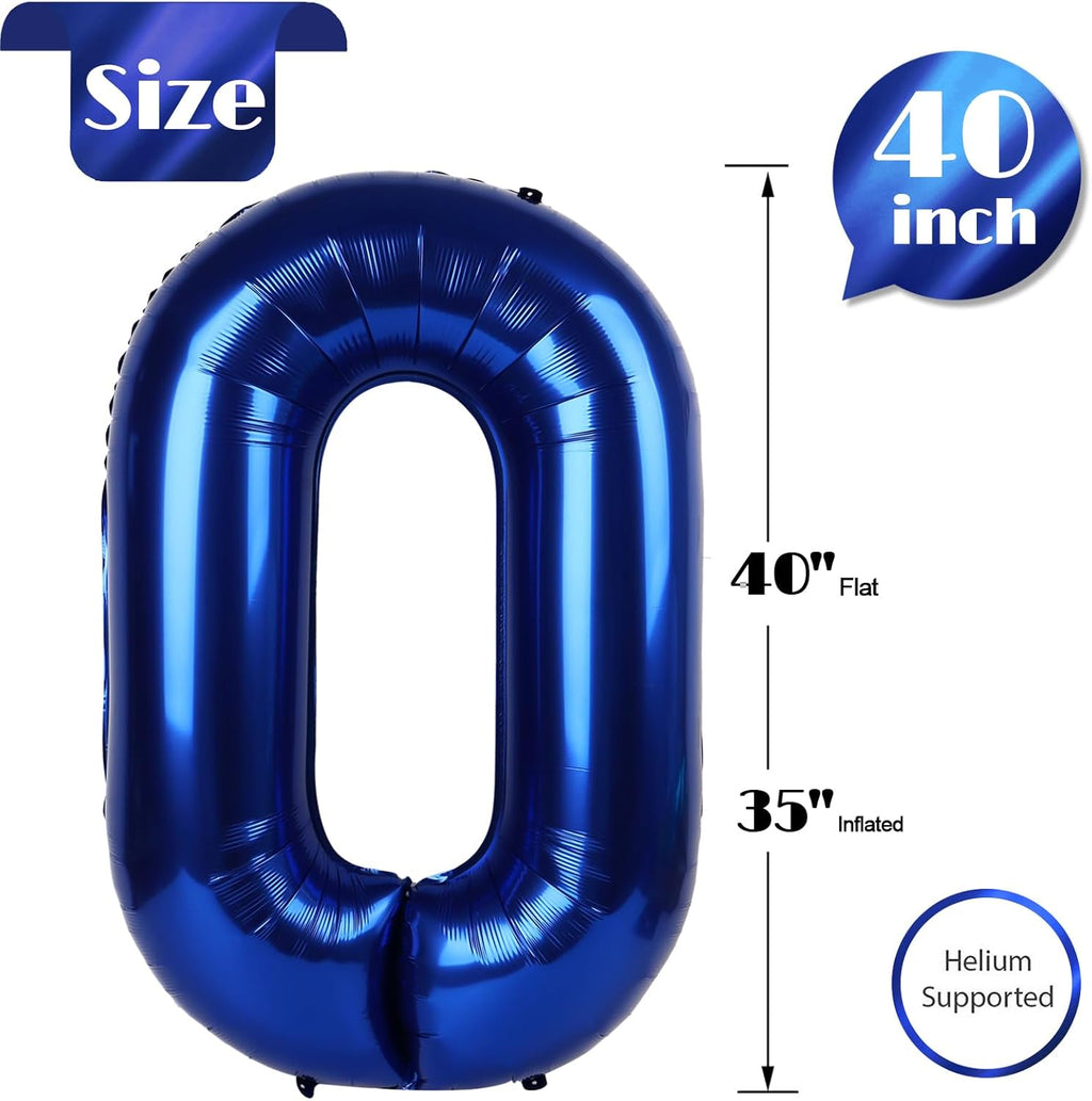 Number Balloons by Night Blue - 40 Inch 0 Balloon for Birthday Decorations | Perfect for Celebrations