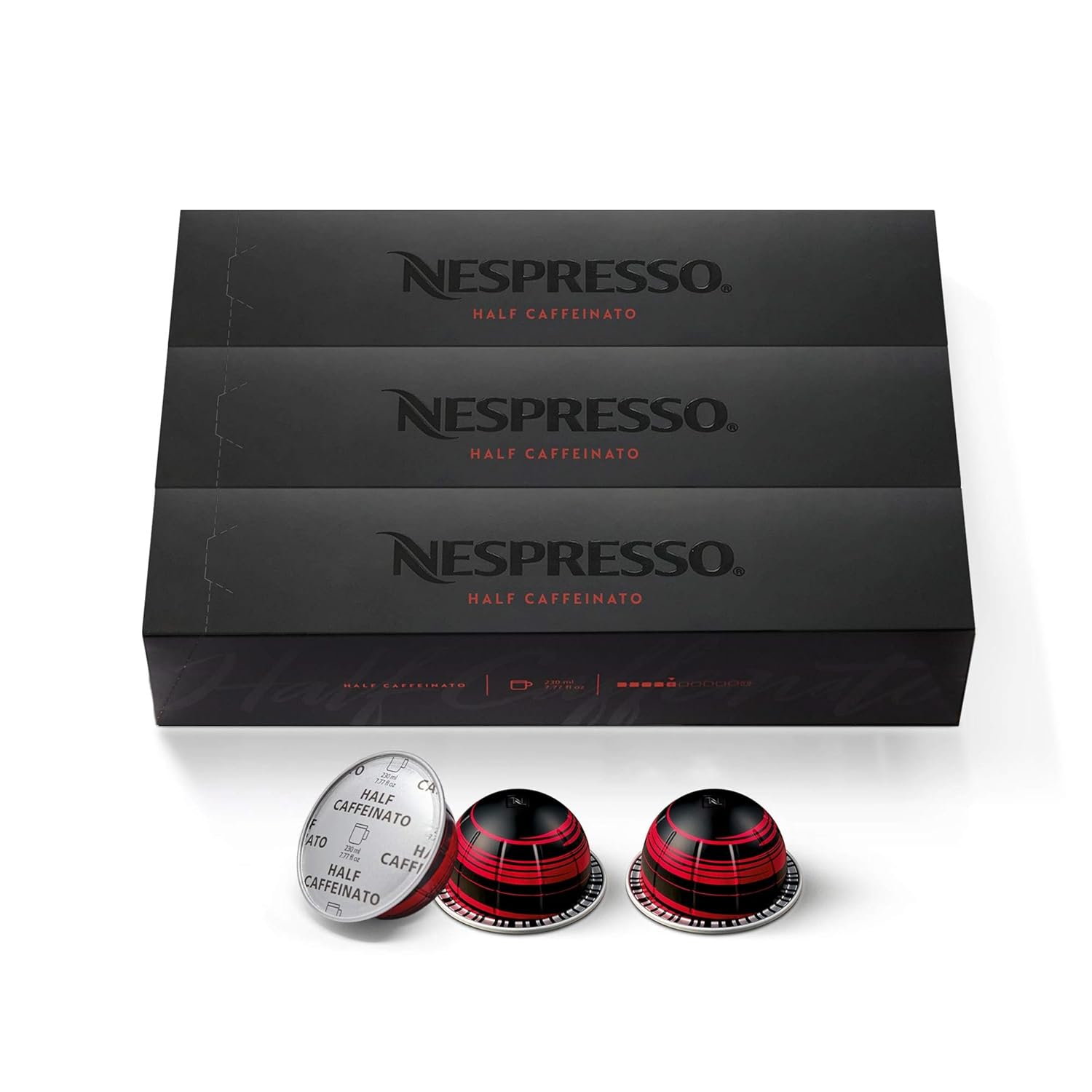 Nespresso Vertuo Half Caffeinato Coffee Capsules - Mild Roast, 30-Count Pods for 7.8oz Brews