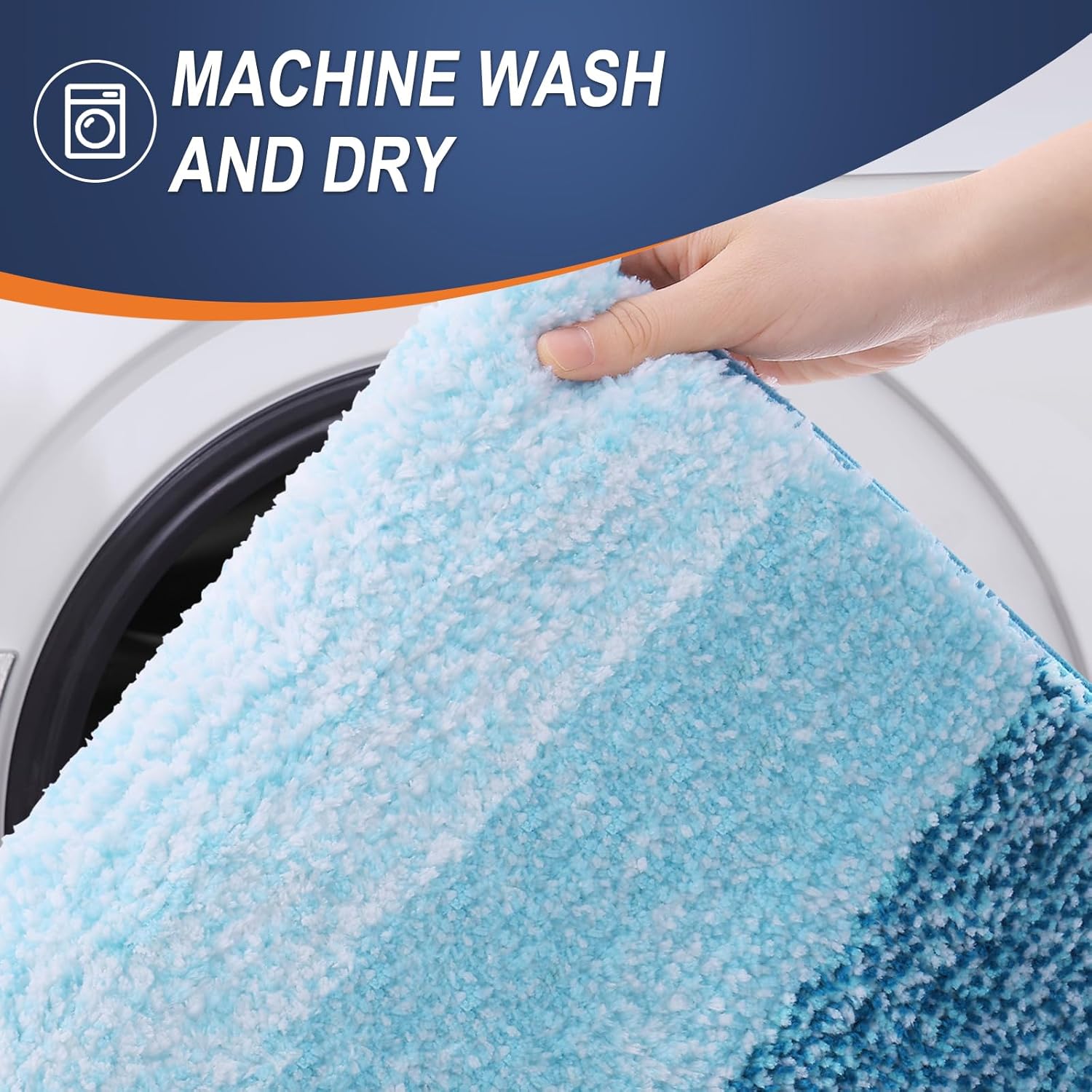 OLANLY Bath Rugs Mat - Extra Soft Microfiber, Quick Dry & Washable | 24x16, Peacock Blue