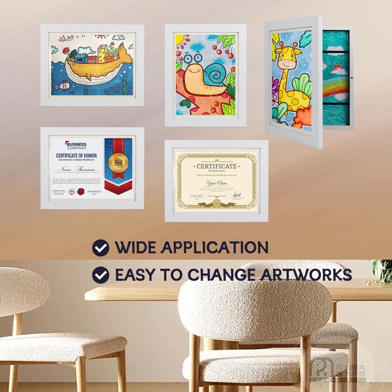 Orankay 2Pack Kids Art Frame - Kids Artwork Frames Changeable,White Front Opening Holds 150,8.5x11 Children Art Work Frames for Kids Art,Kid Art Picture Frame With Storage for Display Photo
