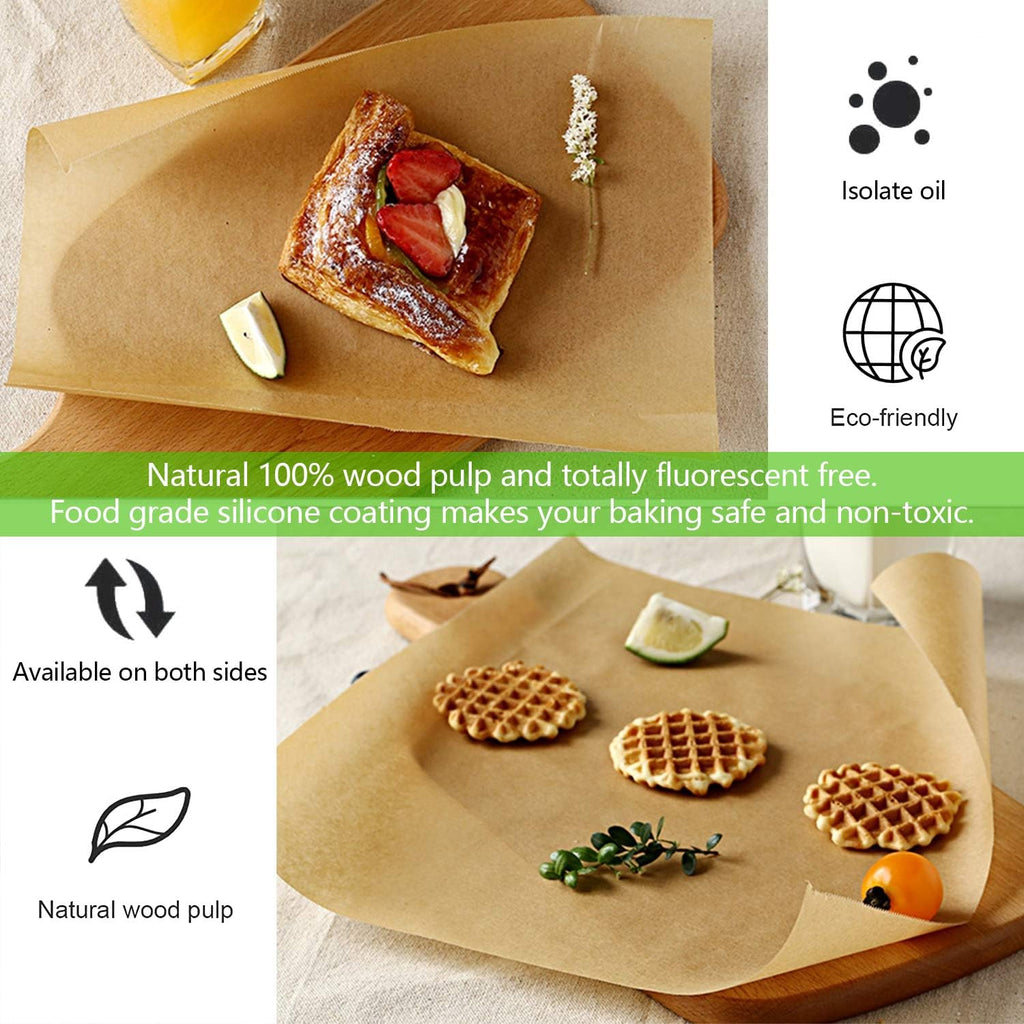QYH Parchment Paper Sheets - 100 Unbleached Precut Baking Sheets, 8x12 Inches for Cookies & Cooking