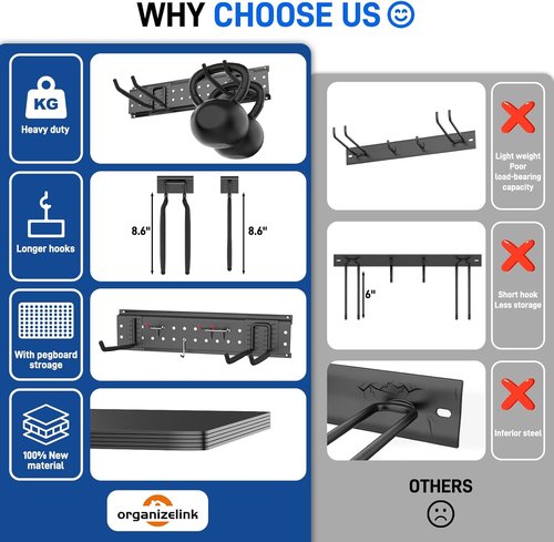 Garage Storage Rack - 48 Inch Adjustable Tool Organizer | 440lbs Capacity for Garden Tools & Yard Shed
