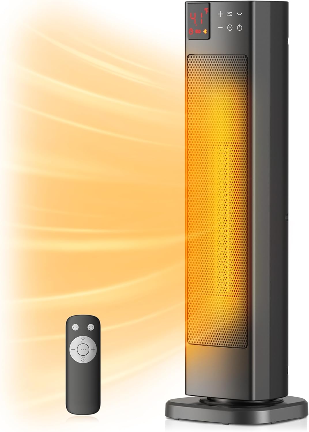Pelonis Oscillating Ceramic Tower Heater - Programmable Thermostat & Remote Control, 1500W, 23 Inches