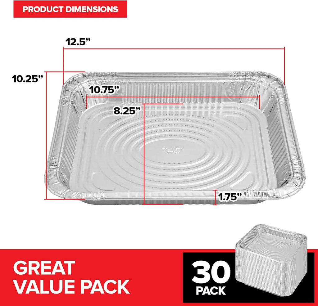 Regine Switzerland Disposable Aluminum Pans - Heavy Duty 9x13 Baking Tins | 30 Pack for Cookies, Brownies & Sheet Cake